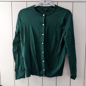 🌷Dark green cardigan lands end xs work wear st Patrick's day